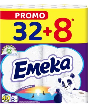 Hartie igienica Emeka Paradise, 3 straturi, 40 role