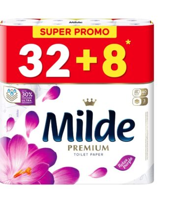 Hartie igienica Milde Relax Purple, 3 straturi, 40 role