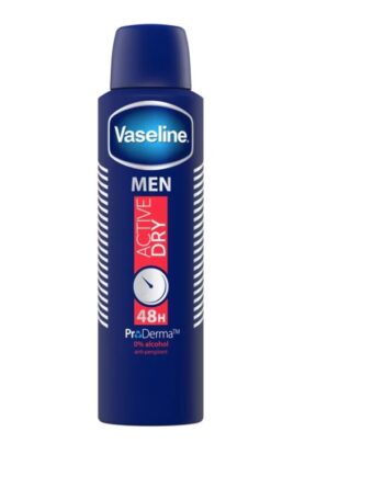 Deodorant, Vaseline, Active Dry, cu Proderma, Hipoalergenic, Protectie 48h, 250ml